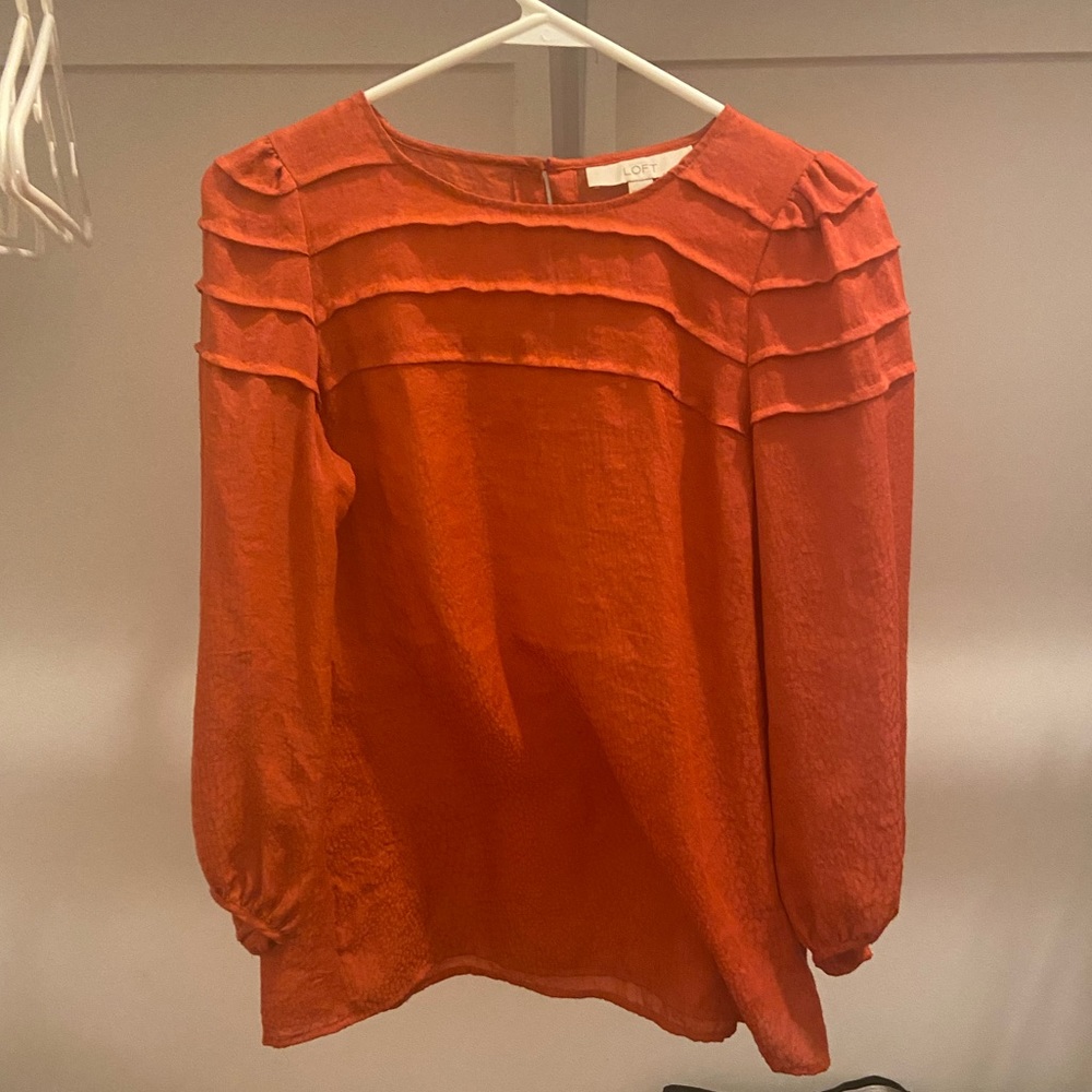 LOFT Orange Blouse XS